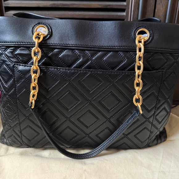 Tory Burch Large Fleming Triple Compartment Tote Black - Picture 2 of 6